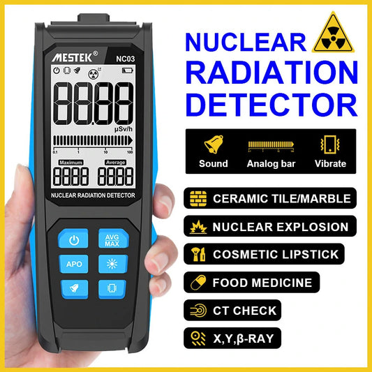 Mestek Geiger Counter Nuclear Radiation Dosimeter X γ β Ray Radioactivity Tester for Wastewater and Marble