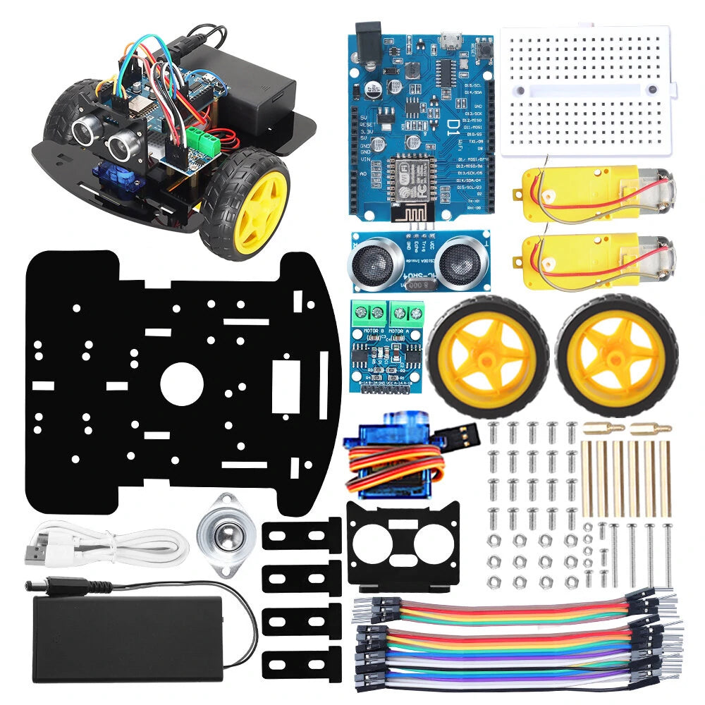 2WD Smart Robot Car Kit for Arduino: ESP8266 ESP12E D1 WiFi Board - Automation & Electronic Robotics Starter Kit