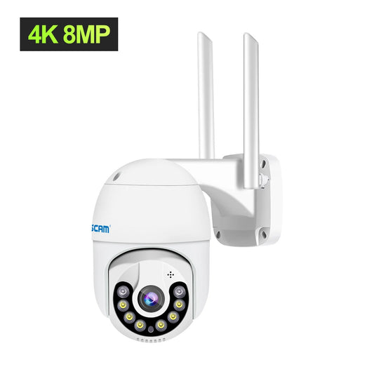 8MP ESCAM QF800 WiFi IP Camera - AI Detection, Auto-Tracking, Night Vision, Two-Way Audio, Waterproof, Cloud Storage, ICSEE APP