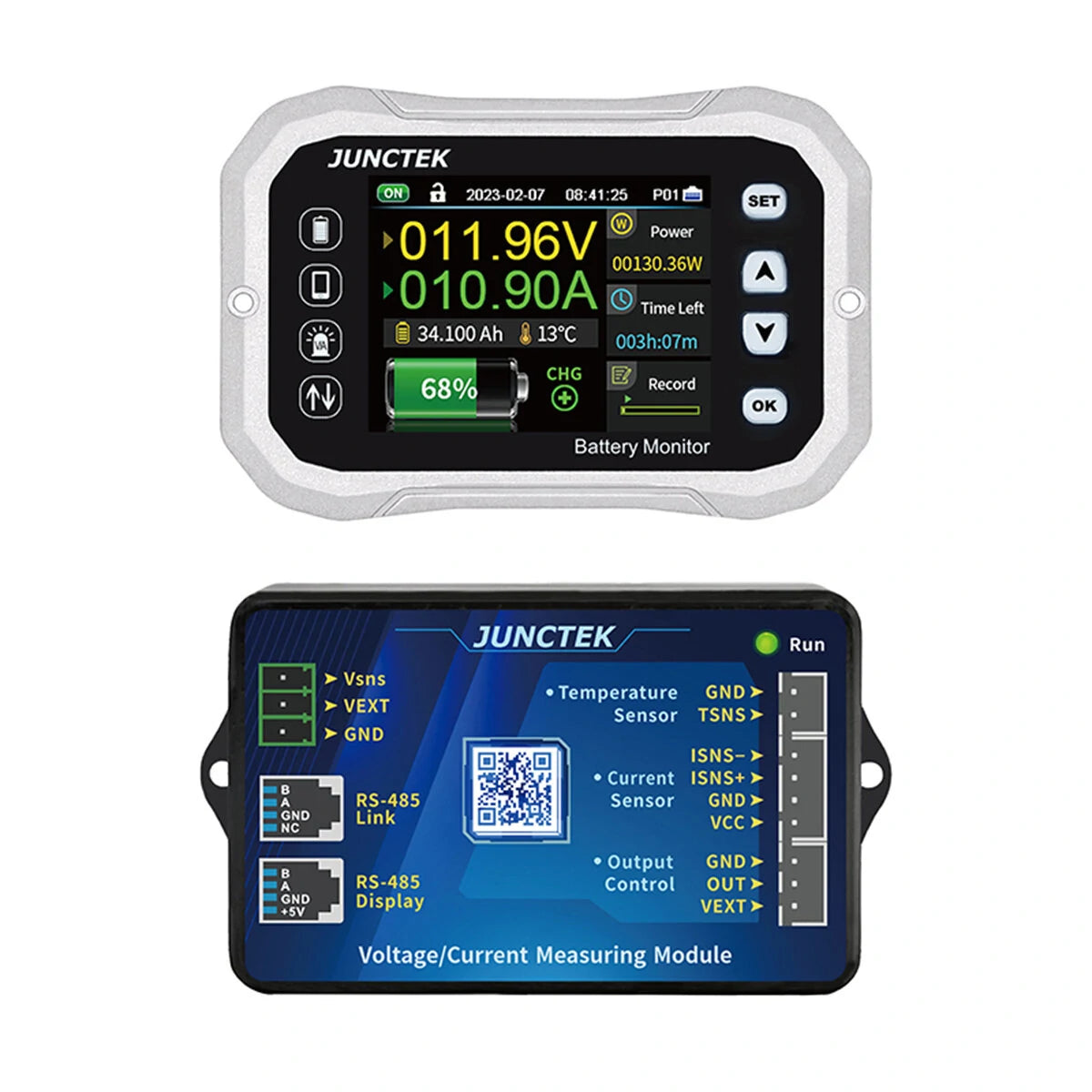 JUNCTEK Bluetooth Battery Monitor KH110F/KH140F/KH160F - Voltage & Current Tester, Capacity Indicator & VA Gauge