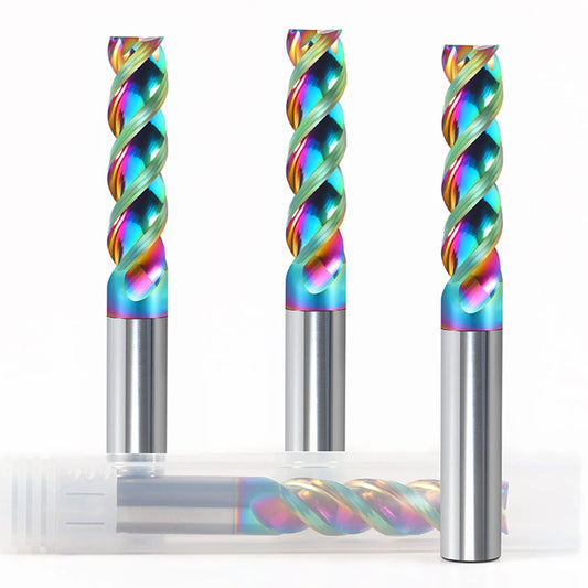 CNC Router Bit - Tungsten Carbide, 3 Flutes, 4mm/8mm/10mm Shank & Cutting Diameter, 12mm/24mm/30mm Length End Mill