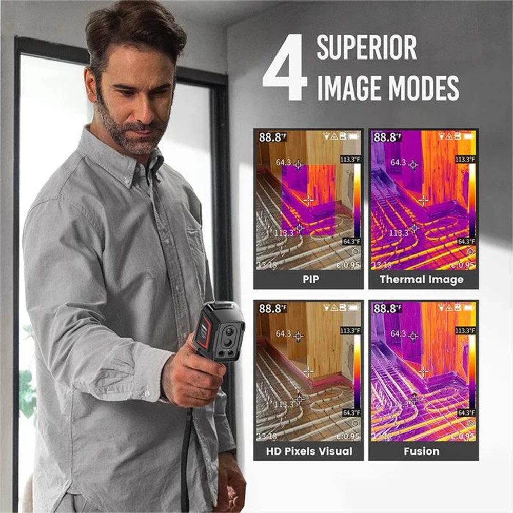 KAIWEETS KTI-W02 Thermal Imaging Camera - 256x192 | IP68 Waterproof | 4 Modes | 6 Color Palettes | 16-Hour Battery | 32GB Memory
