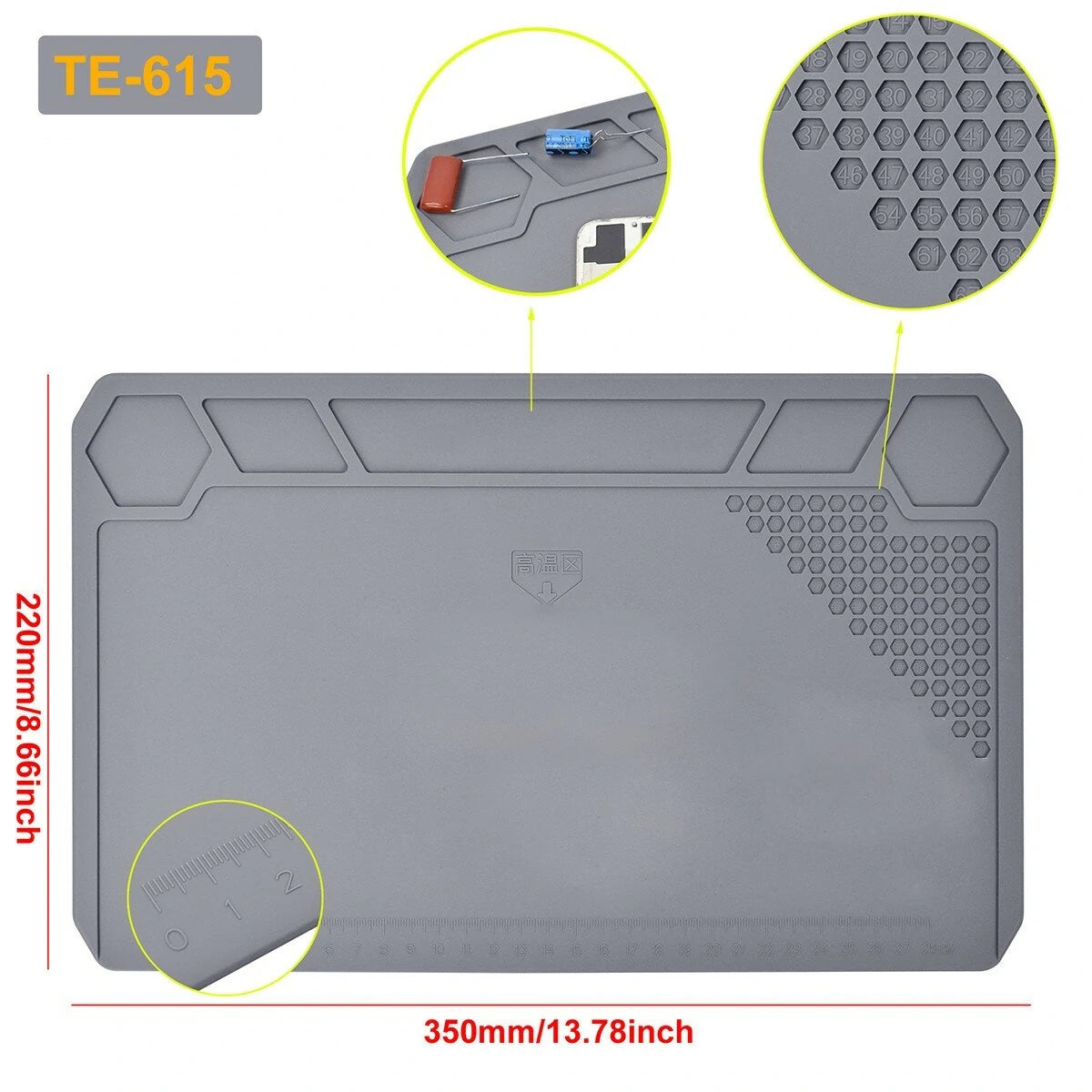 Magnetic Silicone Soldering Mat - High Temperature, Non-Slip, Patented Design