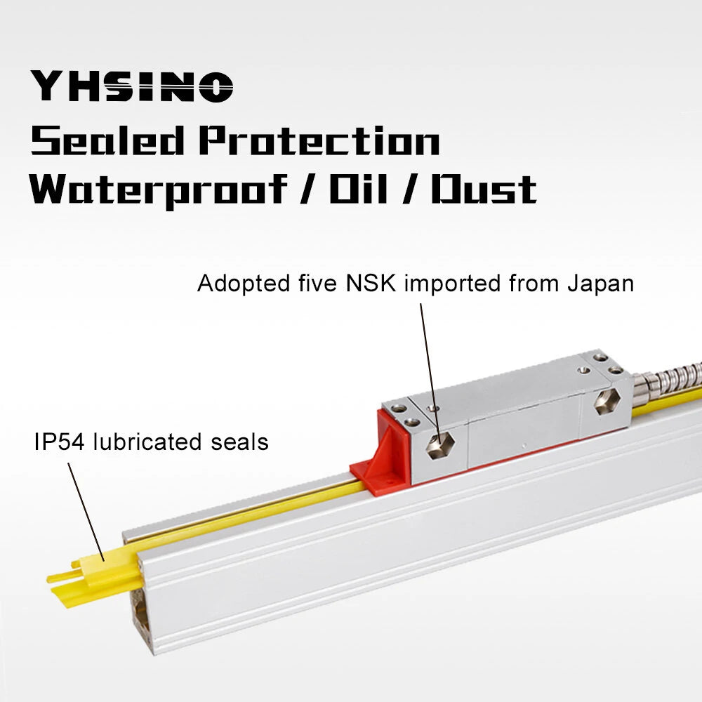 YHSINO YH800-2 High Precision Digital Ruler with Optical Linear Scale, IP54 Protection, and Large Screen Display for Milling Machines & Lathes - Includes Reliable Meanwell Power Supply