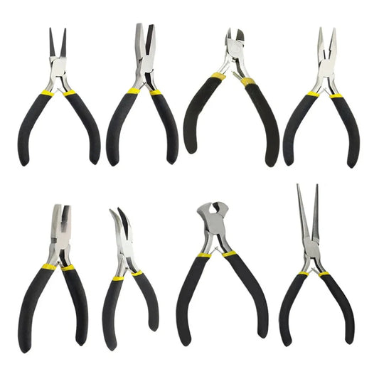 8PCS Mini Pliers Tools Kit for Jewelry Making - Durable, Lightweight, Precise Performance, Includes Round, Flat & Long Nose Pliers