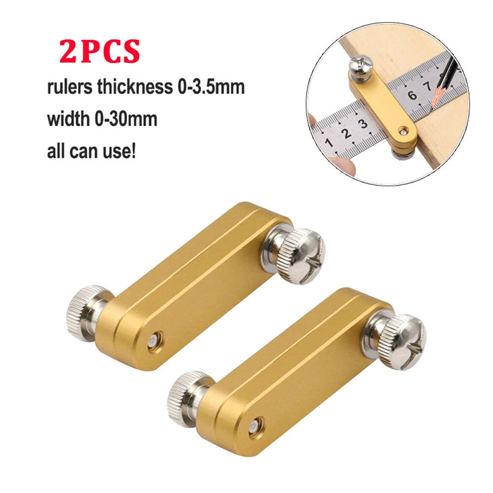 Steel Ruler Positioning Block Angle Scriber Gauge for Woodworking Carpentry Tools - 1/2PCS