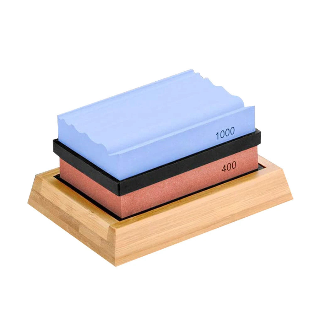 Wood Carving Sharpening Stone Kit: 400 & 1000 Grit Whetstone with Notches for Whittling & Carving Blades, Chisels, and Gouges