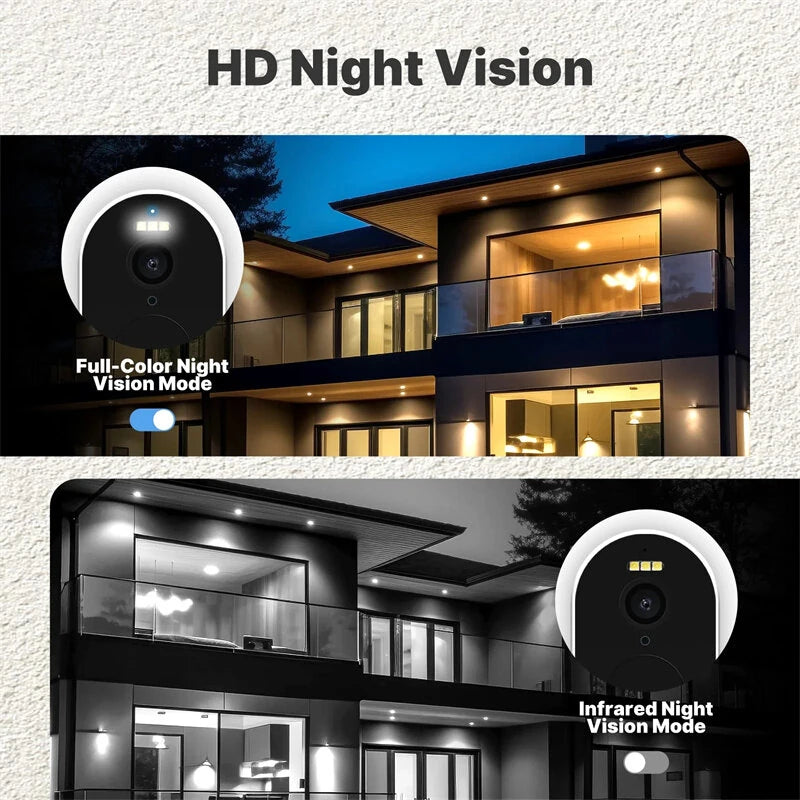 Moes Tuya 3MP Solar-Powered WiFi Security Camera, HD Night Vision, Motion Detection, IP65 Waterproof, Siren Alarm for Home Surveillance