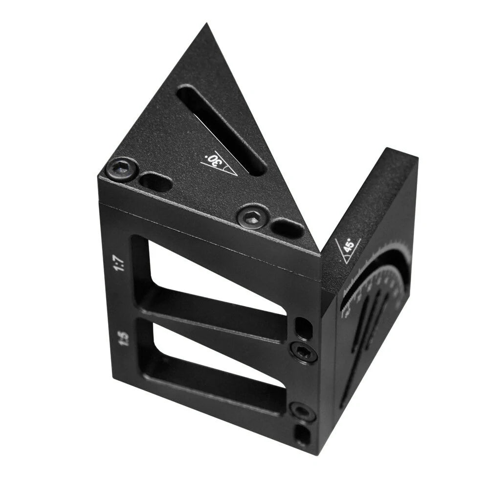 Aluminum Alloy Woodworking Marking Ruler - Multi-functional Tool with 45°/90° Line Marker, Circular Centerline Square, Angle Measurement, Dovetail Joint Gauge for Carpenters