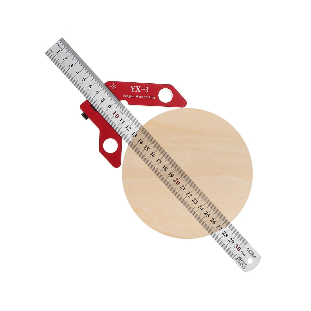 YX-3 Woodworking Center Scriber & Angle Finder Tool - 300mm Metric/Inch Ruler, 45/90 Degrees