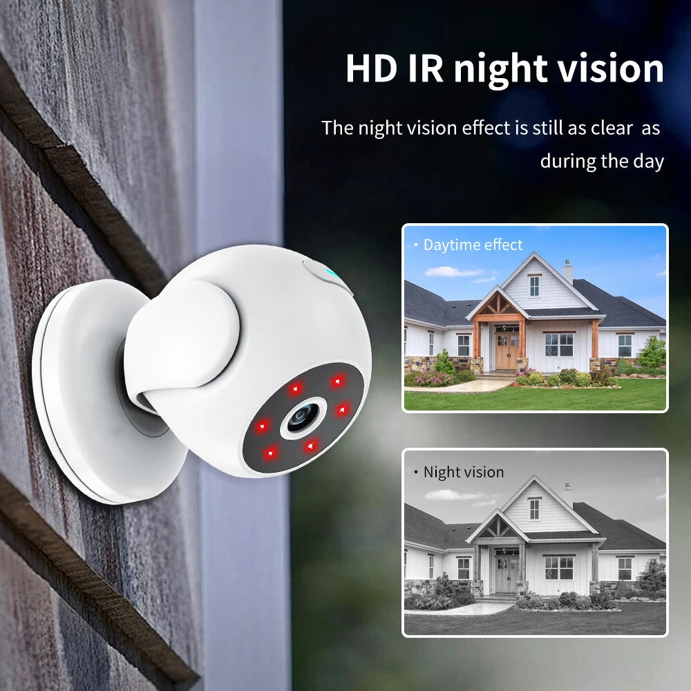 1080P A5 Smart WiFi Wireless Camera, Indoor/Outdoor, Long Battery, AI Motion Detection, Night Vision, 170° Wide Angle