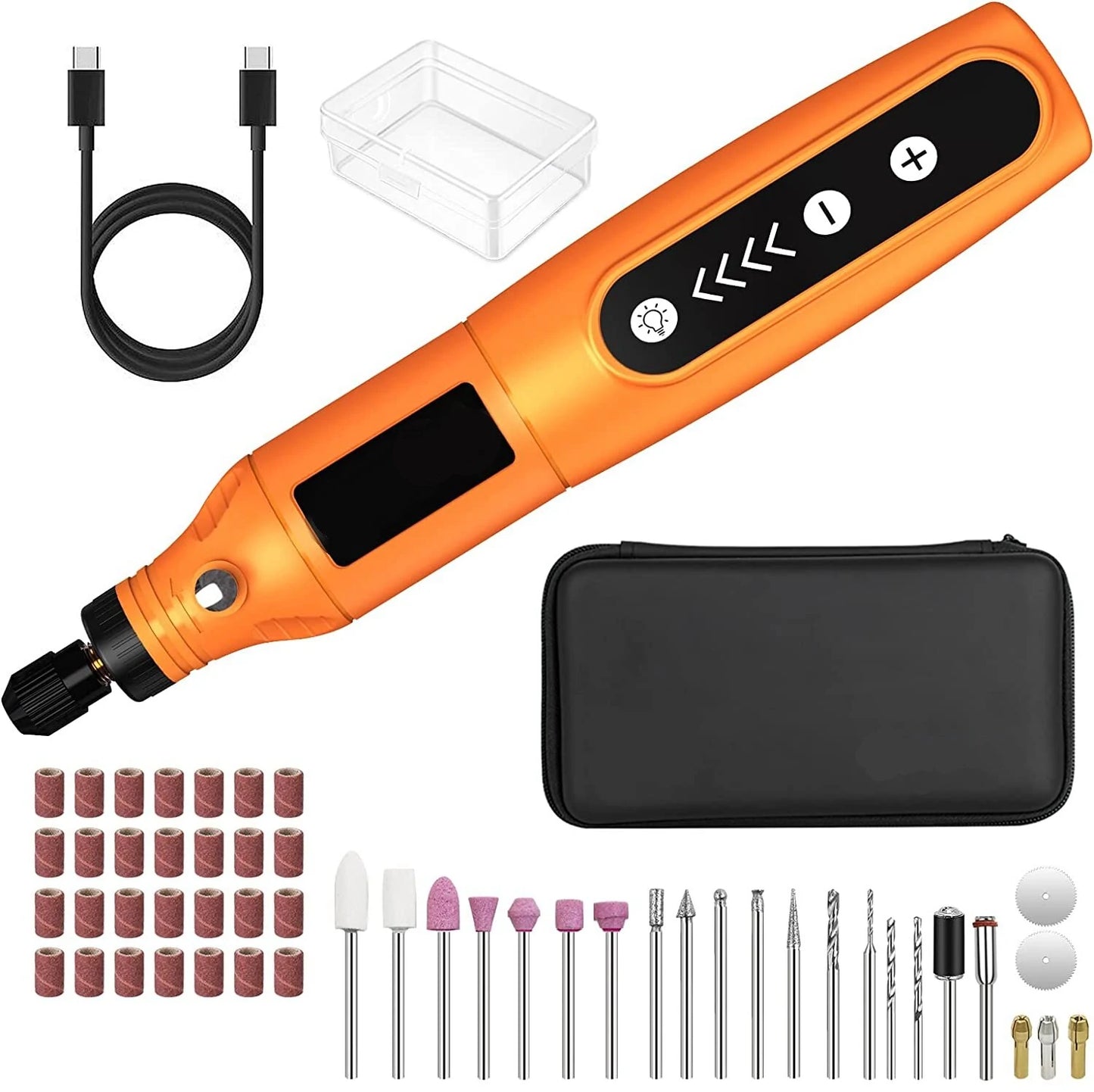5-Speed Mini Cordless Rotary Tool Kit with USB Charging & 55 Accessories, 3.7V Power for Sanding, Polishing, Drilling, Etching, Engraving, DIY Crafts