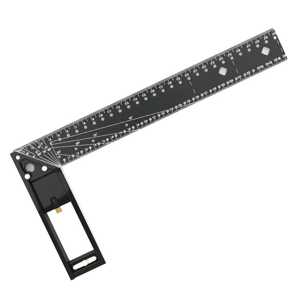 High Carbon Steel Right Angle Ruler with Aluminum Handle - 1.5mm Thickness, 300mm/400mm for Woodworking & Construction