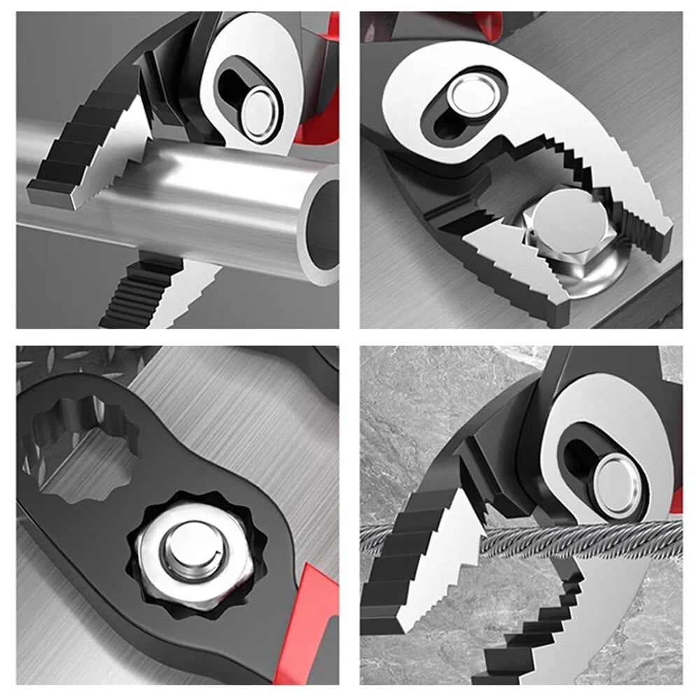 Ergonomic Fish Nose Pliers, Double Axis, 80mm Jaw, Chromium Vanadium Steel, 215mm, TPR Handle