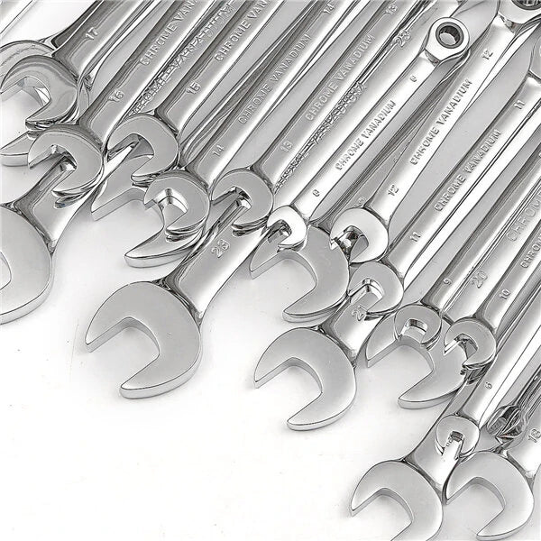 Raitool™ HT01 Metric Ratchet Spanner Wrench, Chrome Vanadium Steel, 6-32mm Fixed Head