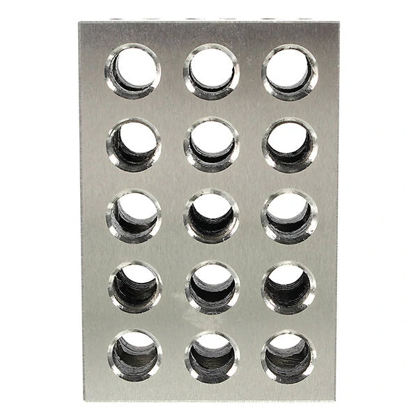 Machifit Precision Clamping Blocks - 2pcs 25x50x75mm, 23-Hole Parallel Pads, 0.005mm Accuracy