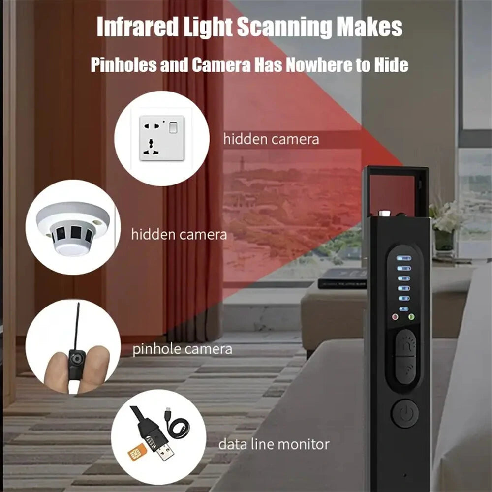 X13 Hidden Camera & Bug Detector, GPS Tracker & RF Signal Scanner for Home, Office, Travel