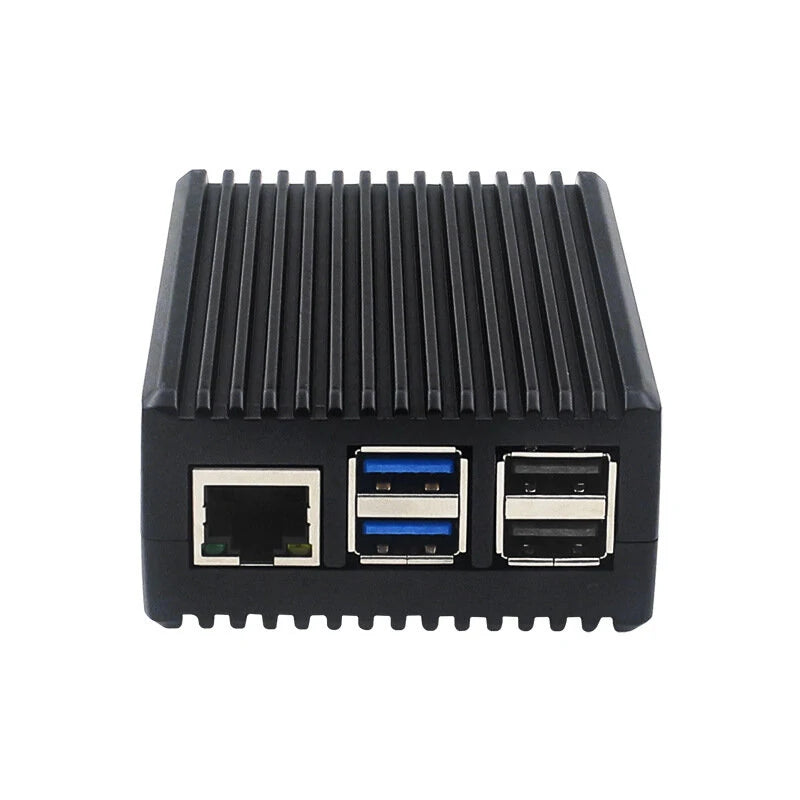 Aluminum Alloy Raspberry Pi 5 Passive Cooling Case with Heat Dissipation Stripes