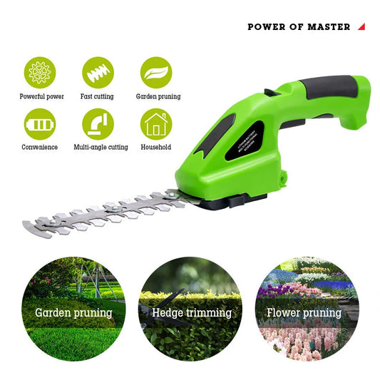Rechargeable Cordless Electric Trimmer: Small Pruning Shears & Weeder for Garden and Lawn Care