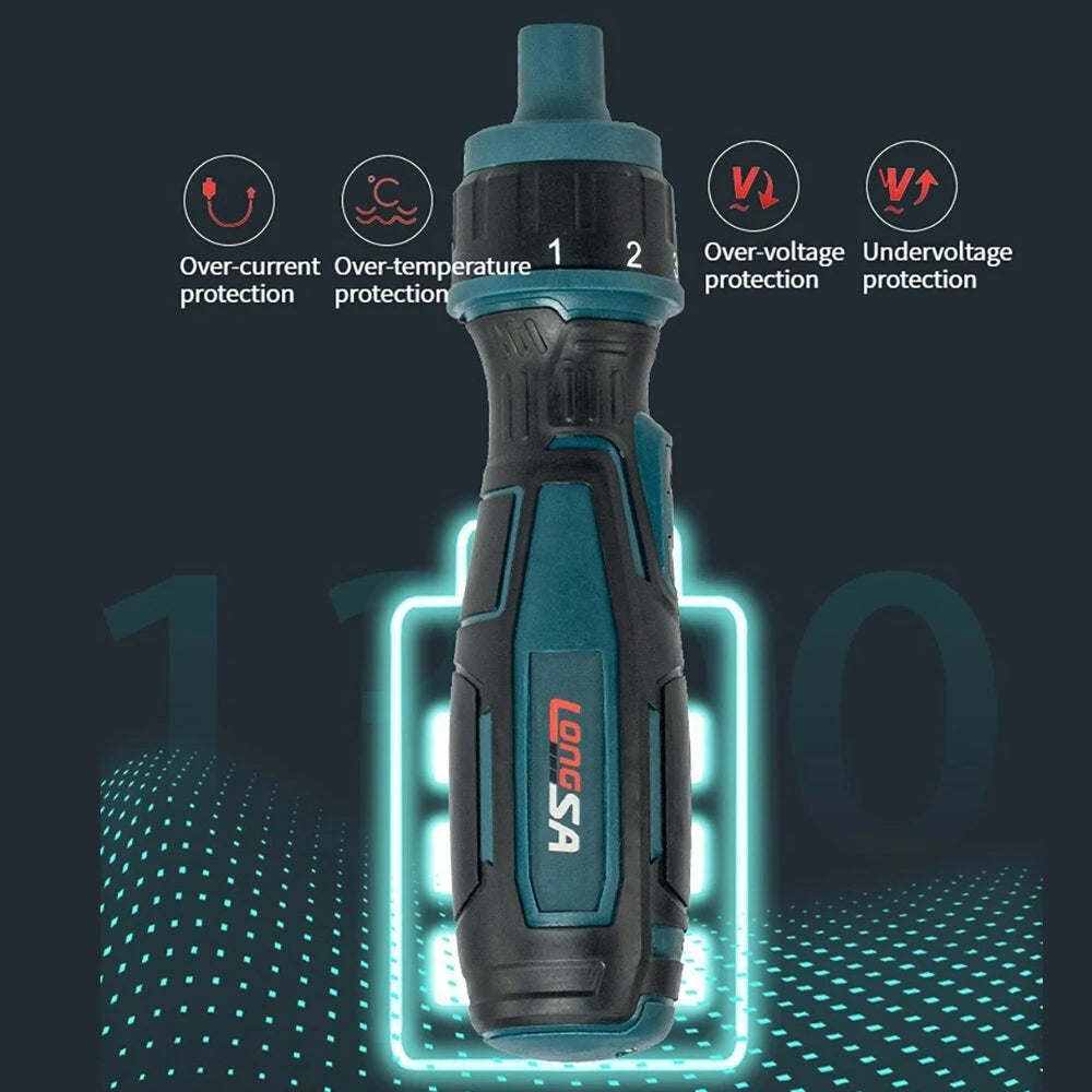 105PCS Cordless Electric Screwdriver Set - 3.6V 1300mAh Li-ion, 200r/min, Rechargeable Ratchet Screwdriver & Mini Drill