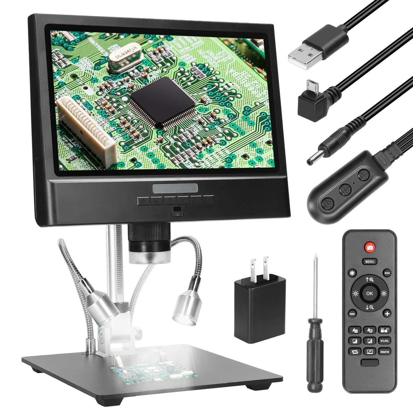 ANDONSTAR 10 1080P Digital Microscope with 4X Zoom & LED for Soldering