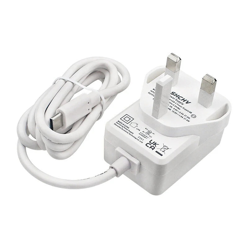 27W USB-C Charger for Raspberry Pi 5 - 5.1V 5A Power Supply with EU/US/UK Plug Adapter