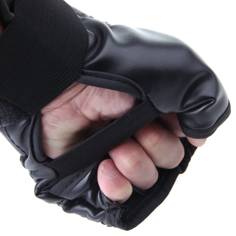 Red PU Leather MMA Muay Thai Sparring & Training Half Mitts Boxing Gloves