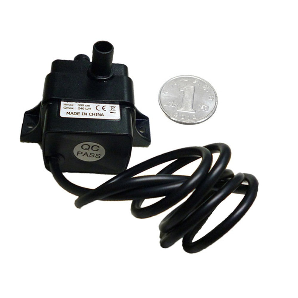 Mini Submersible Brushless Water Pump, Ultra-Quiet DC12V 5W, 240L/H Flow, 3M Lift for Aquarium and Fountain Circulation