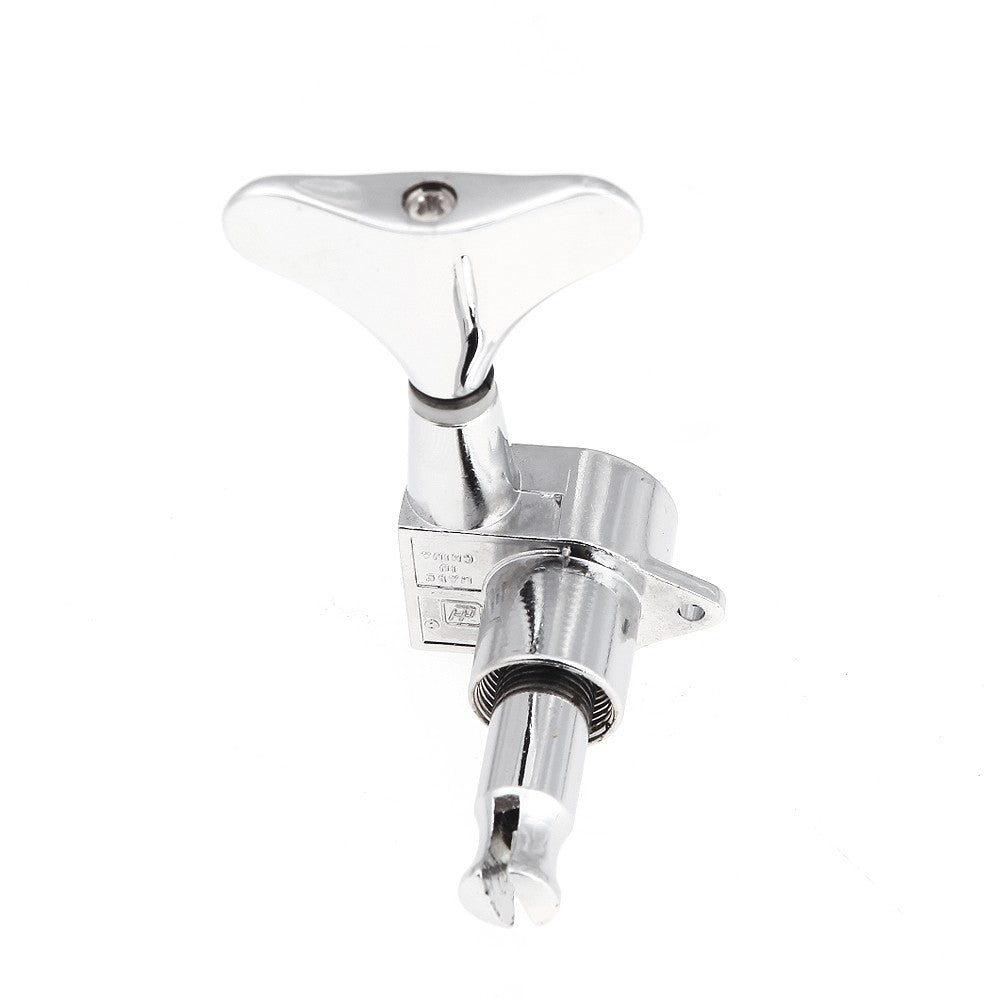 Chrome Bass Guitar Tuning Pegs Set - 4 Sealed Machine Heads (2L+2R)