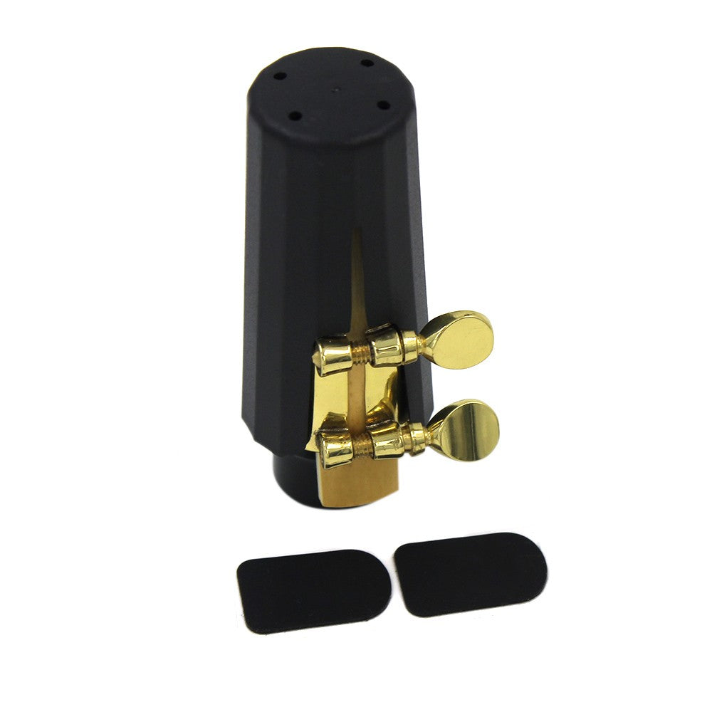 Soprano Saxophone Mouthpiece Set: Plastic with Cap, Metal Buckle, Reed, Patches, Pads, and Cushions