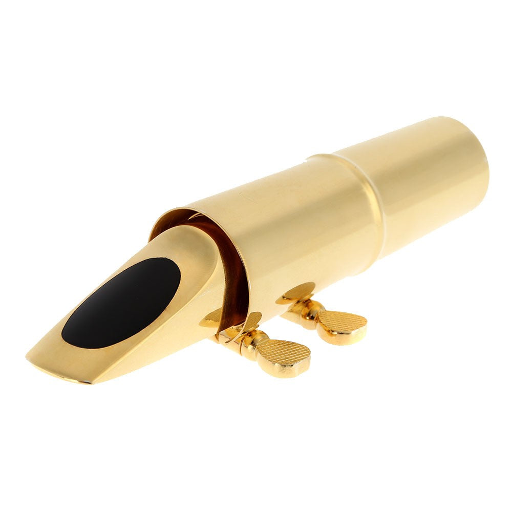 Gold Plated Metal Alto Saxophone Mouthpiece (5C/6C/7C/8C) with Cushions and Cap