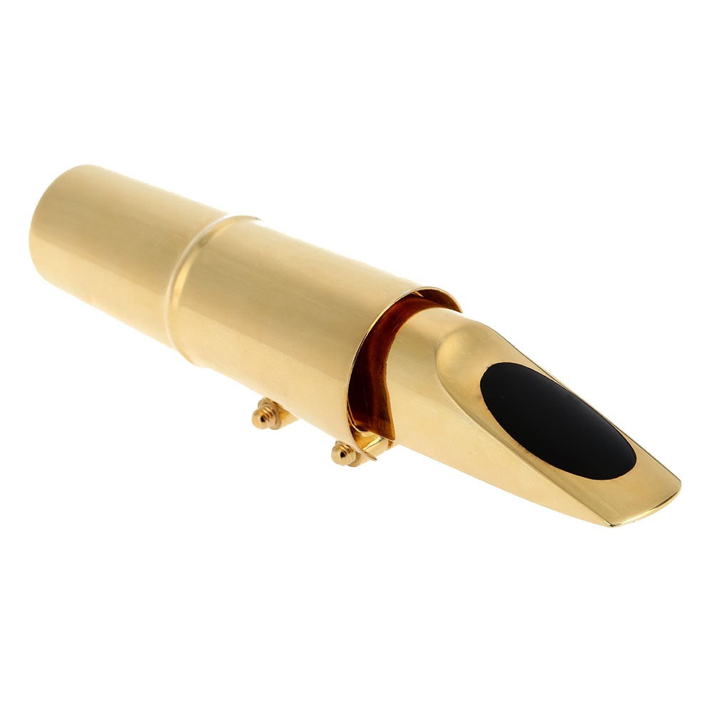 Gold Plated Metal Alto Saxophone Mouthpiece (5C/6C/7C/8C) with Cushions and Cap