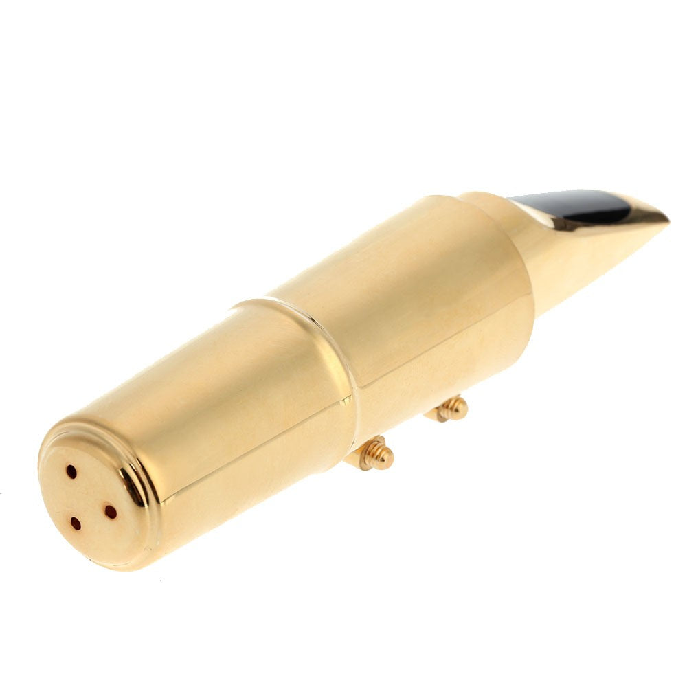 Gold Plated Metal Alto Saxophone Mouthpiece (5C/6C/7C/8C) with Cushions and Cap