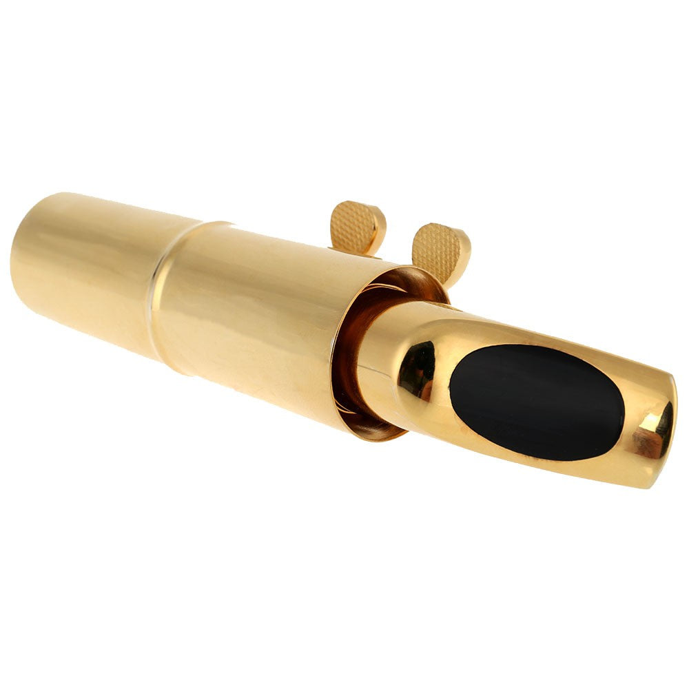 Gold Plated Metal Alto Saxophone Mouthpiece (5C/6C/7C/8C) with Cushions and Cap