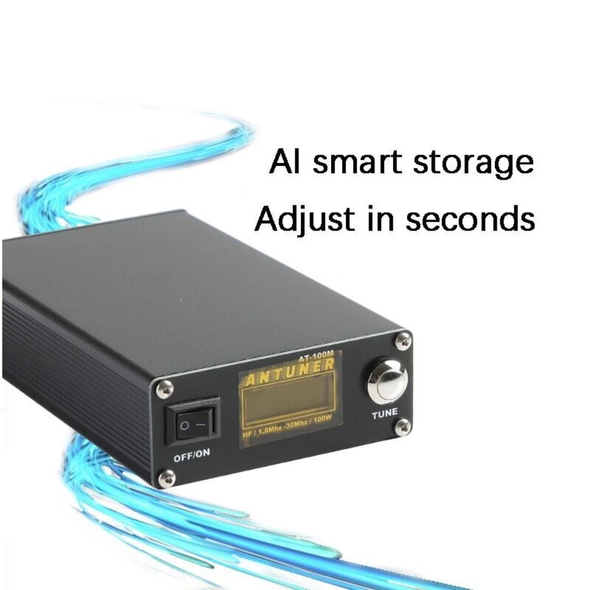 ANTUNER AT100M 1.8-30MHz 100W Antenna Tuner with SWR & Power Meter for HF Radios USDX G1M FT-818