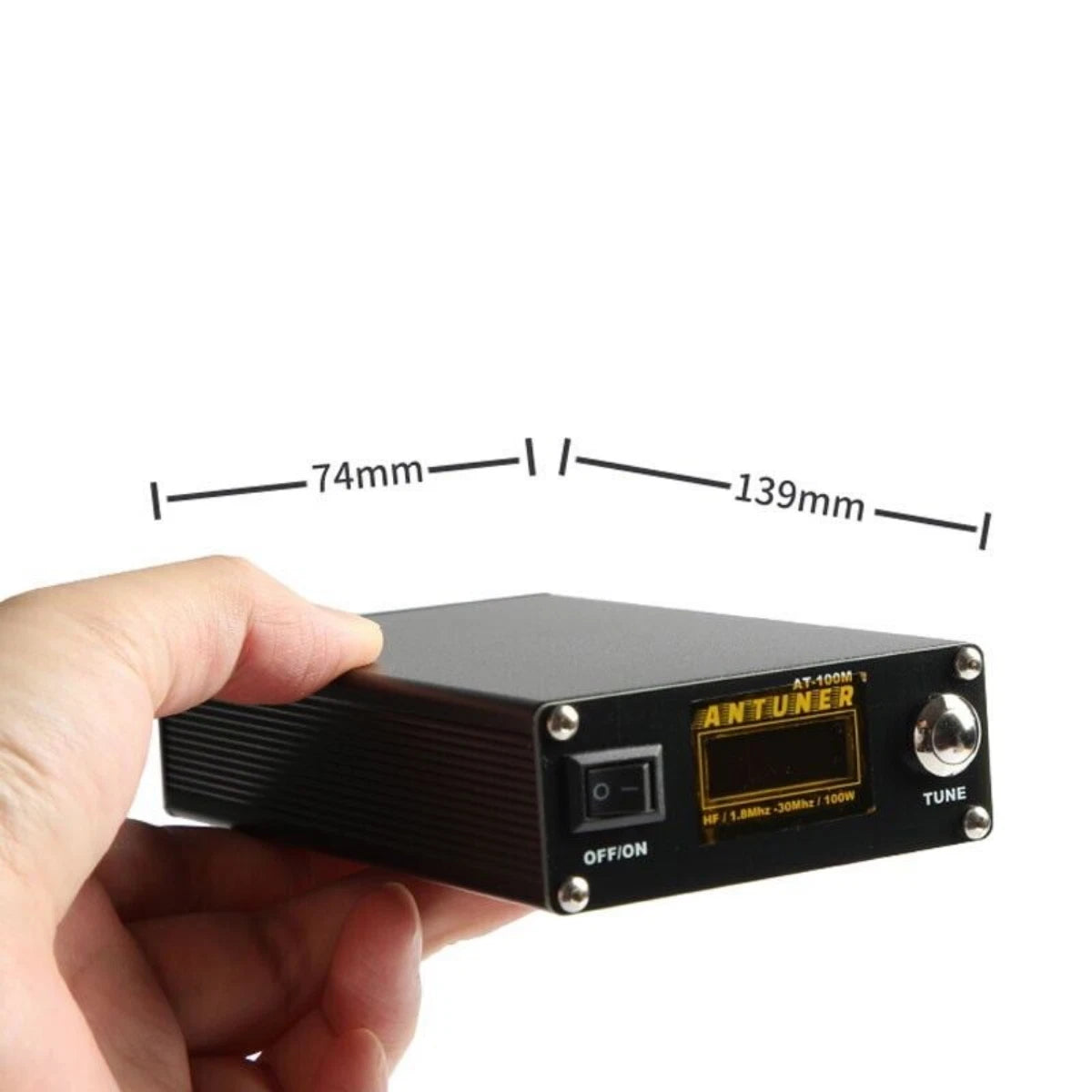 ANTUNER AT100M 1.8-30MHz 100W Antenna Tuner with SWR & Power Meter for HF Radios USDX G1M FT-818