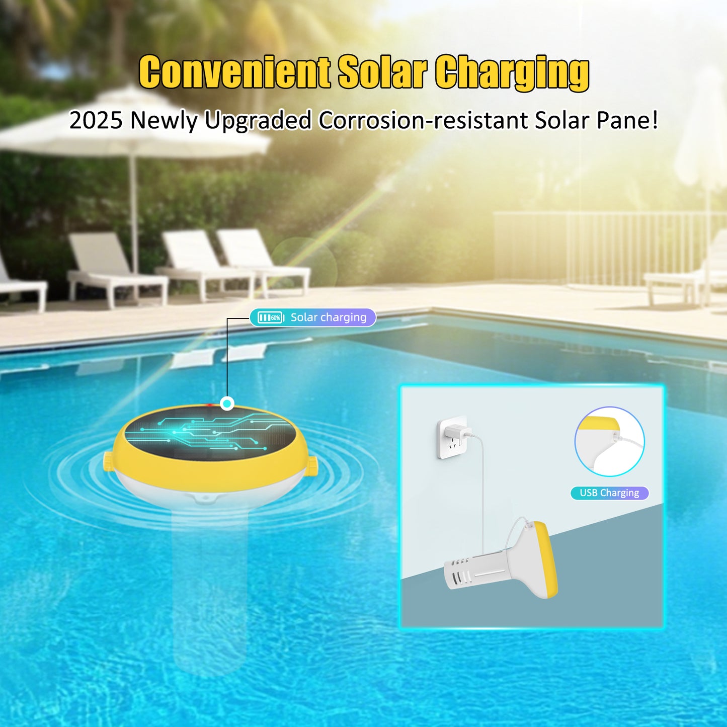Solar-Powered Tuya Zigbee Pool Water Quality Tester – 7-in-1 Smart Floating Monitor (pH / Chlorine / ORP / Salinity / EC / TDS / Temperature)