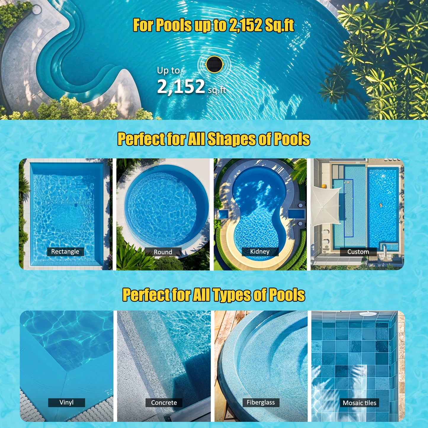 Solar-Powered Tuya Zigbee Pool Water Quality Tester – 7-in-1 Smart Floating Monitor (pH / Chlorine / ORP / Salinity / EC / TDS / Temperature)